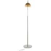 March Floor Lamp in White Marble, Nickel & Antique Brass Shade